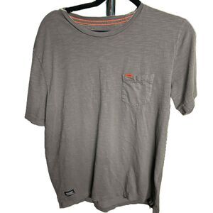 Superdry Originals Mens Crew Neck Short Sleeves Pocket T-Shirt Gray Large